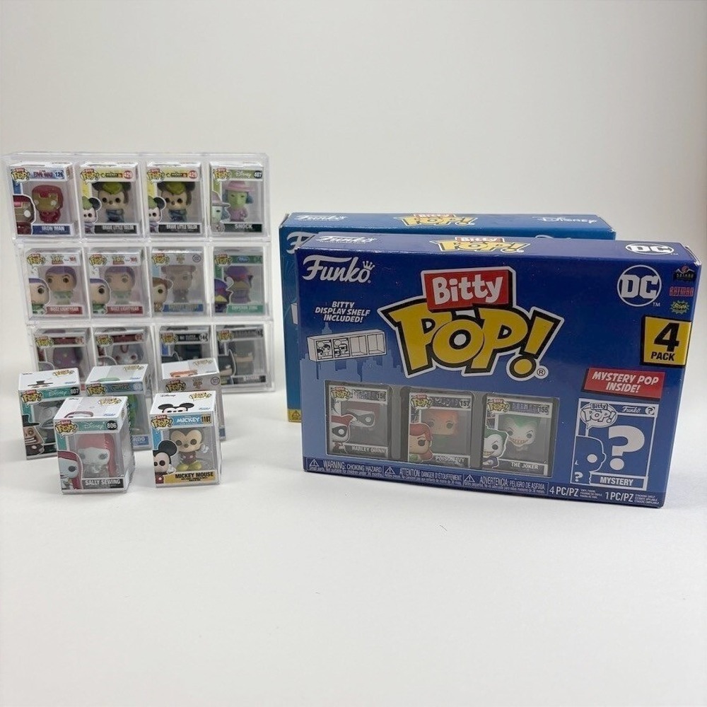 Funko Bitty Pop! LOT (2) Sealed Mystery Sets (17) Misc Figures Disney DC etc